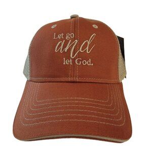 Let go and let God Curved Bill Mesh Snapback Cap Embroidered